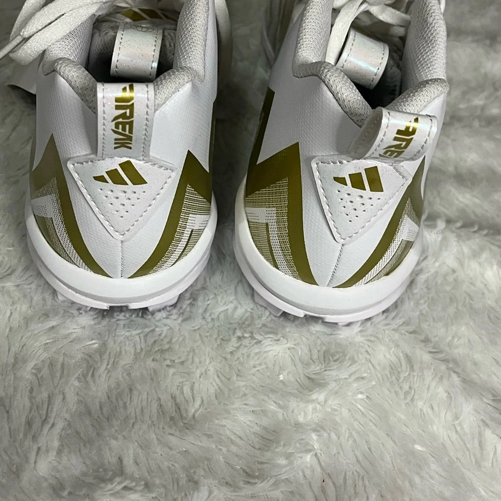 ADIDAS Freak Spark 23 Mid Top White And Gold Football Cleats Size 10.5